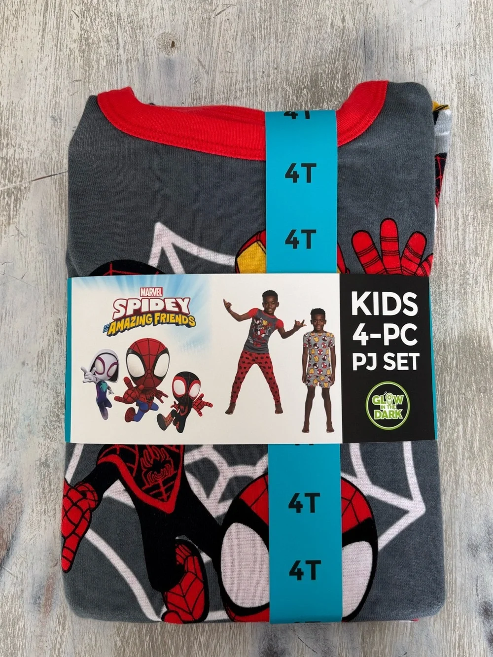 NWT Marvel Spidey Toddler Boy Pajamas 4-piece set, 4